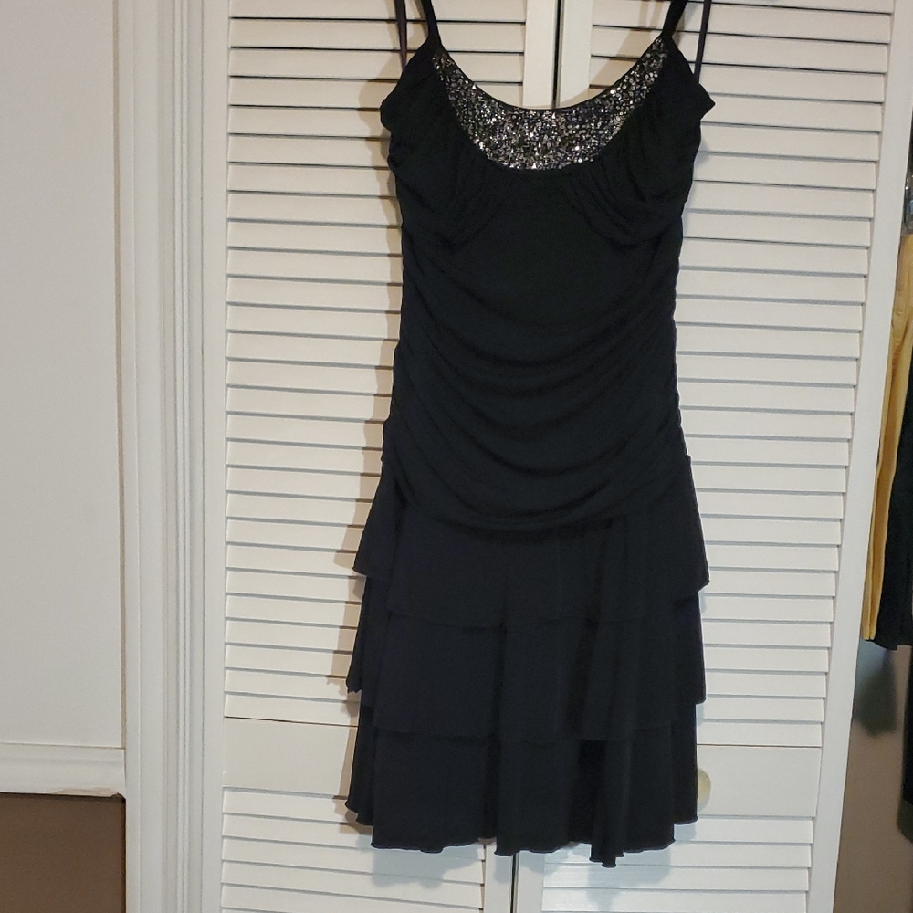 Elegant Black Tiered Dress